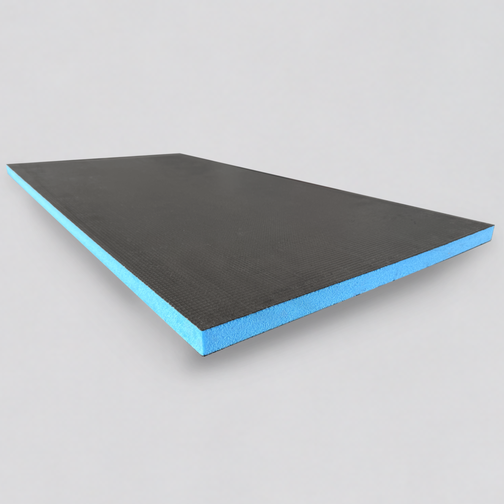 XPS foam core and mortar coating of a tile backer board