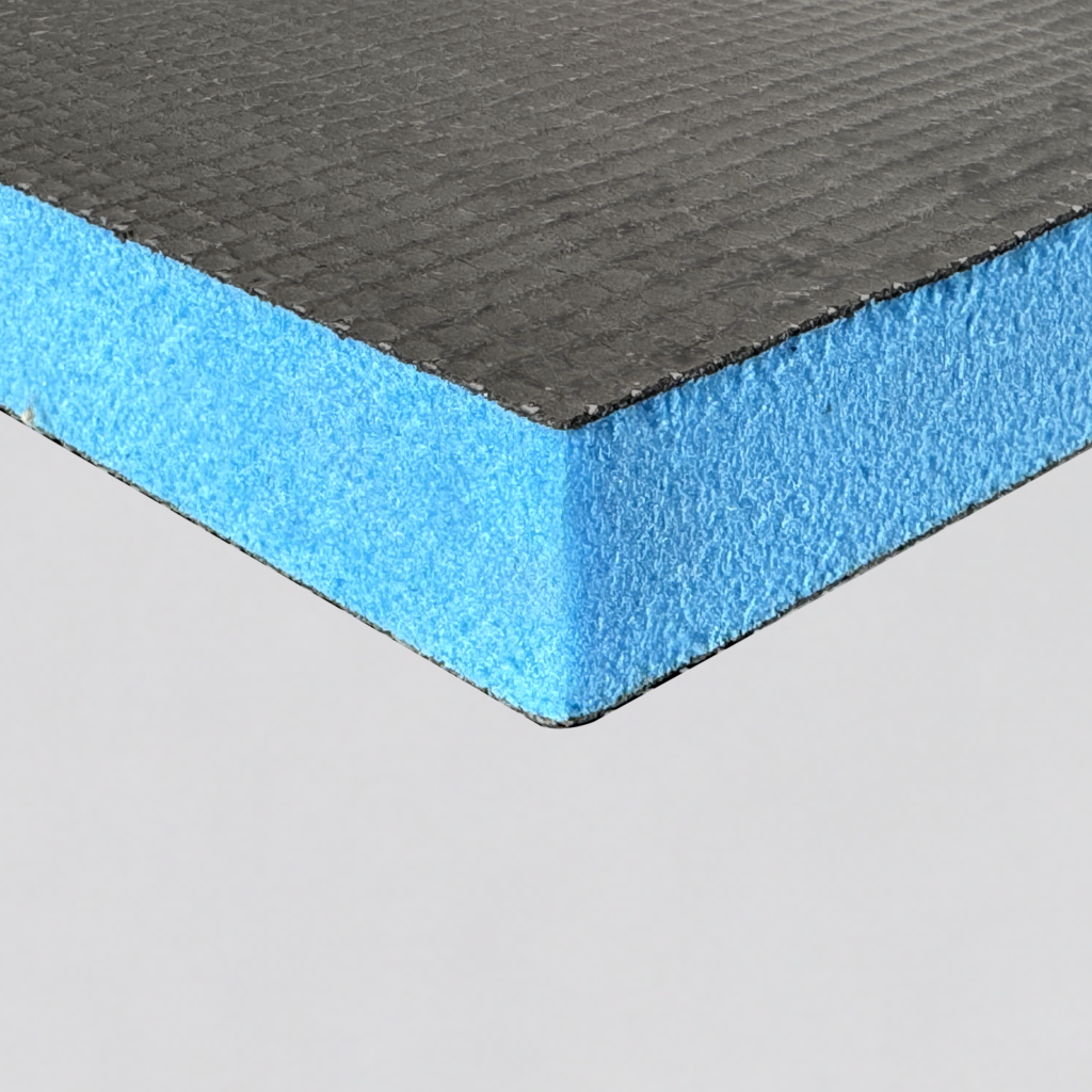 XPS foam core and mortar coating of a tile backer board